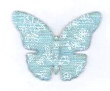 Stoff-Schmetterling Shabby Chic, blau, gemustert