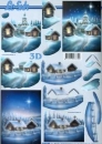 3D Schneidebogen Schneehäuser blau