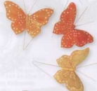 Feder-Schmetterlinge mit Glitter, orange
