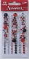 Artwork Sticker-Kombination rund rot-schwarz-kristall