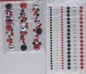 Artwork Sticker-Kombination rund rot-schwarz-kristall