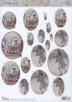 3D Pyramiden- Schneidebogen Anton Pieck Schlittenfahrt