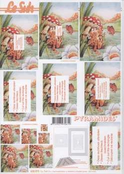 3D Pyramiden-Schneidebogen Frosch, Fliegenpilz