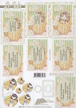 3D Pyramiden-Schneidebogen Katzen im Korb