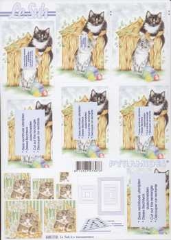 3D Pyramiden-Schneidebogen Katzen