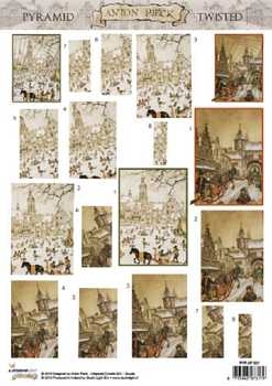 3D Pyramiden- Schneidebogen Anton Pieck, Eislaufen
