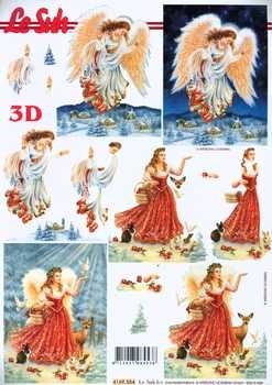 3D Schneidebogen Engel, Landschaft verschneit, Tiere