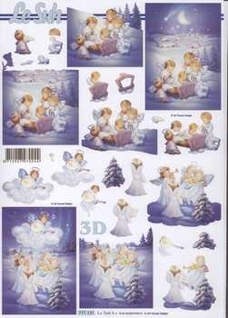 3D Schneidebogen musizierende Engel, Krippe