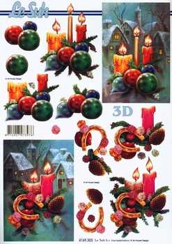 3D Schneidebogen Kerzengesteck, Häuser