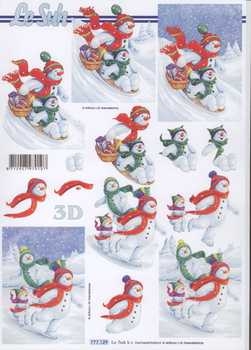 3D Schneidebogen Schneemann Wintersport