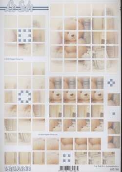 3D Schneidebogen Squares, Teddybär mit Hündchen