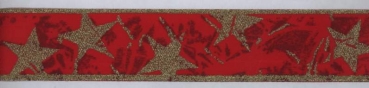Dekoband Glimmerstern, rot