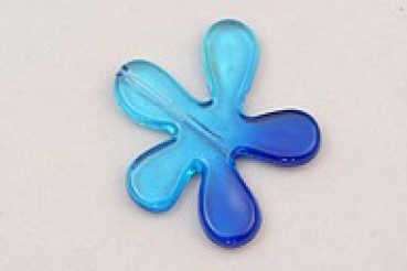 Fensterschmuck Blümchen transparent azur-aqua