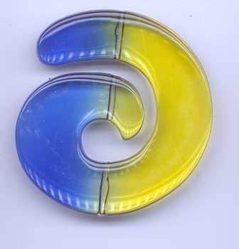 Fensterschmuck Spirale gelb-blau