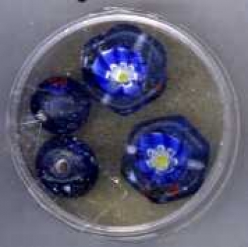 Glasperlen Millefiori blau