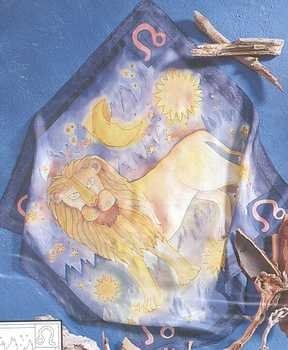 Gutta-Seidentuch Sternzeichen Löwe (Leo, Lion)
