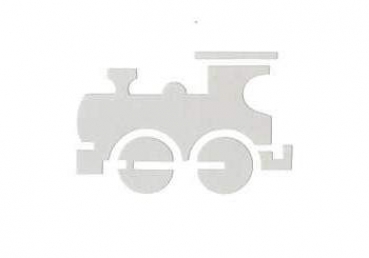 Karte mit Ausschnitt Lokomotive, weiss