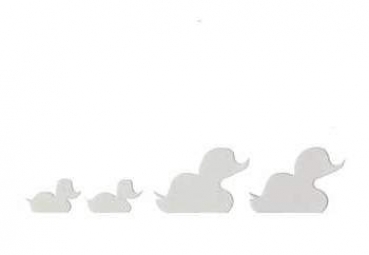 Karte mit Ausschnitt Entenfamilie, weiss