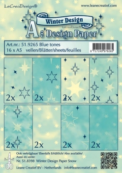 Design Papier-Set Sterne blau