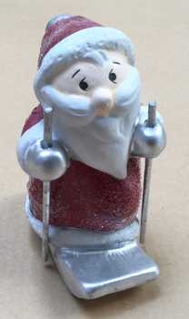 Keramik Samichlaus Ski, rot-silber