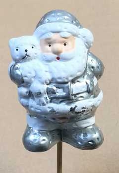 Keramik Nikolaus silber mit Teddy