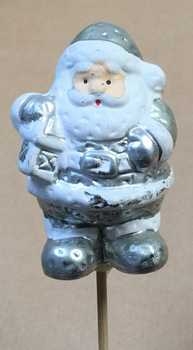 Keramik Nikolaus silber mit Laterne