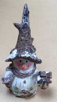 Schneemann Bronco, weiss-braun, mit Päckli