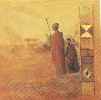 Serviette Watchful Herdsmen (Afrika, Hirten)