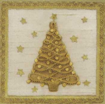 Serviette Tannenbaum gold, Rarität