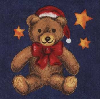 Serviette Weihnachtsteddy, Hintergrund blau, Rarität