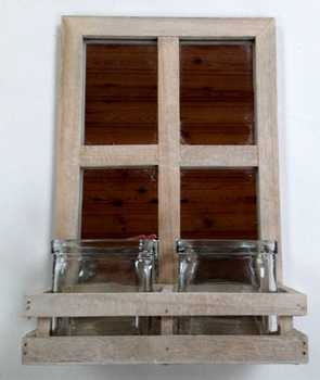 Spiegelfenster mit Glas für Kerzen