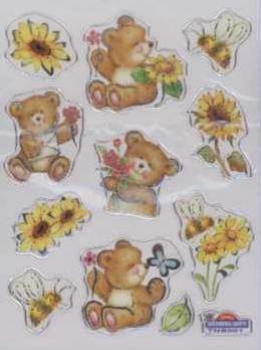 Sticker Bärchen, Sonnenblumen