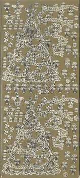 Sticker Weihnachtsmix, Tannenbaum, gold