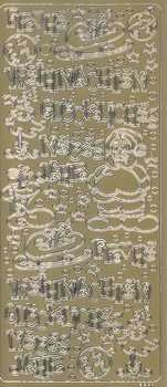 Sticker Weihnachtsmix gold