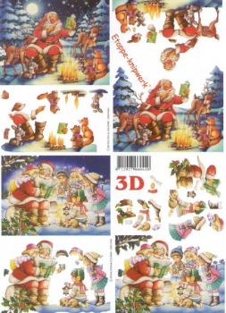 3D Schneidebogen Weihnachtsmann im Wald