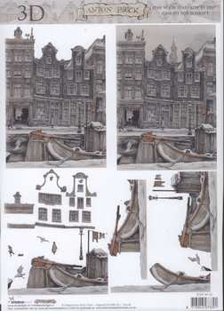3D Schneidebogen Anton Pieck, Dock, nostalgisch