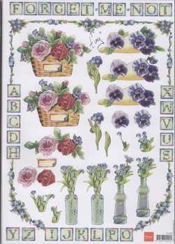 3D Schneidebogen Blumen, Vergissmeinnicht Buchstaben