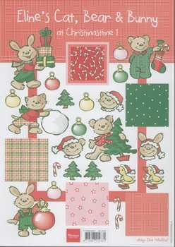 3D Schneidebogen Eline's Cat, Bear & Bunny, Christmas