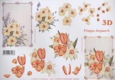 3D Schneidebogen Tulpen, Narzissen