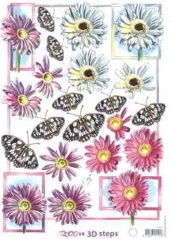 3D Schneidebogen Gerbera und Schmetterlinge