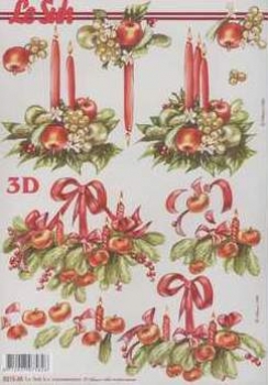 3D Schneidebogen Kerzengesteck, Äpfel