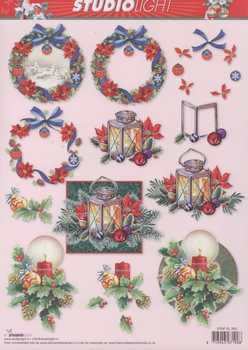 3D Schneidebogen Weihnachtsgesteck, Laterne