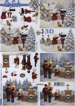 3D Schneidebogen Kinder im Schnee, Chor