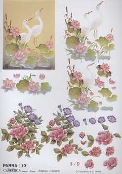 3D Schneidebogen Kranich, Rosen