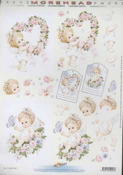 3D Schneidebogen Morehead, Engel, Blumen-Herz