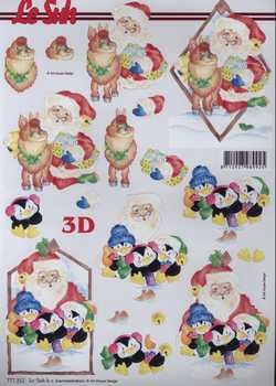 3D Schneidebogen Samichlaus, Rentier, Pinguine