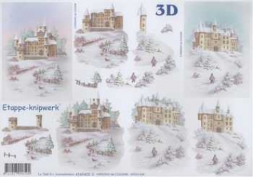 3D Schneidebogen Schloss im Schnee