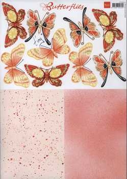 3D Schneidebogen Schmetterlinge, Hintergrundpapier