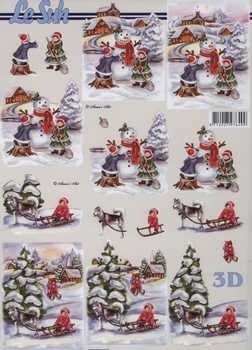 3D Schneidebogen Schneemann, Kinder