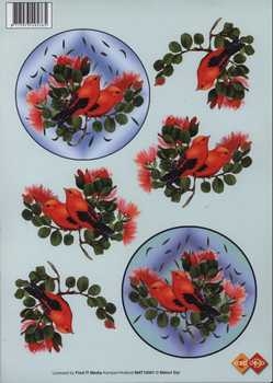 3D Schneidebogen Vögel rot